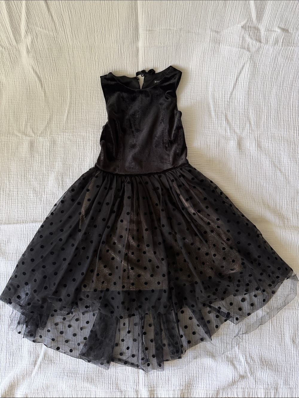 Zunie Black Polka Dot Tulle Party Dress for Kids